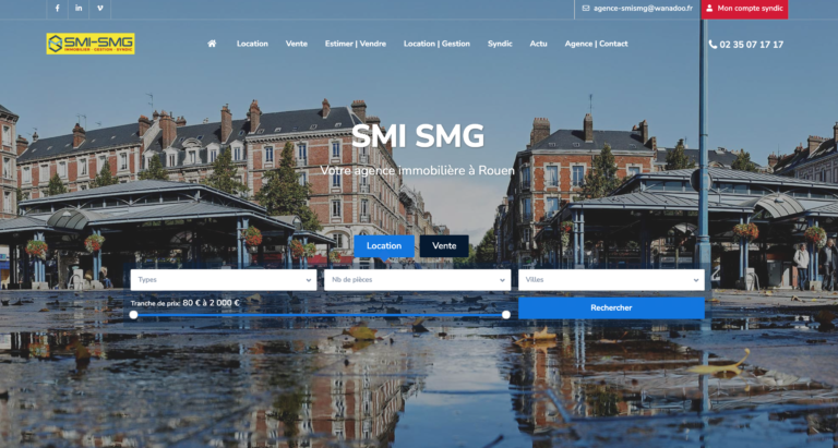 Page de Agence Immobilière SMI SMG place St Marc à Rouen